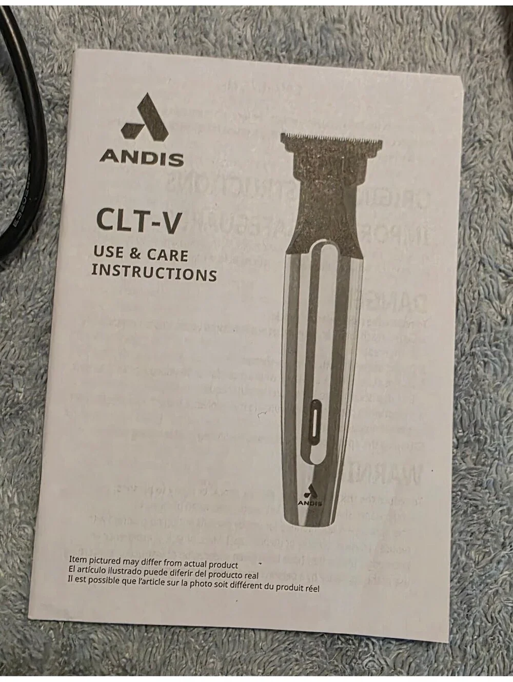 Andis inSIGHT Slim Cordless Trimmer with Titanium T-Blade, 4 Attachment Combs, 5